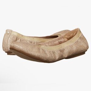 Bandolino Womens Edition Ballet Flat Sparkly Gold Round Toe Pull on NWOB Size 10